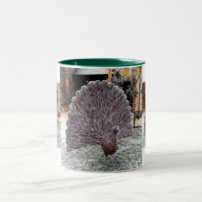 Pfau Zweifarbige Tasse (Mittel)
