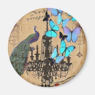 Pfaublauschmetterling des Leuchters moderner Magnet