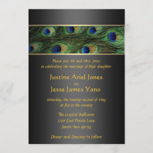 Pfauen-Hochzeitseinladung Einladung