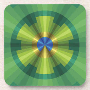 Pfauen-Illusions-Quadrat-Coaster Untersetzer