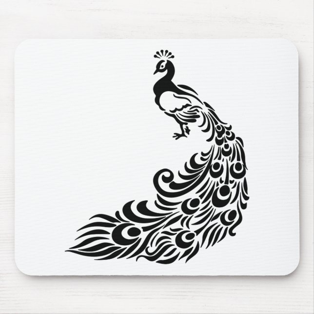 Pfauen Kunst Mousepad (Vorne)
