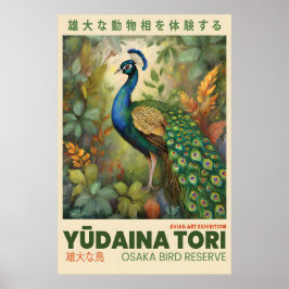 Pfauen-Kunstposter Osaka-Vogel-Ausstellung Poster