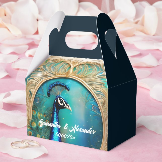 Pfauenart nouvea Goldrahmen Luxusvogelhochzeit Geschenkschachtel (Hochzeit)