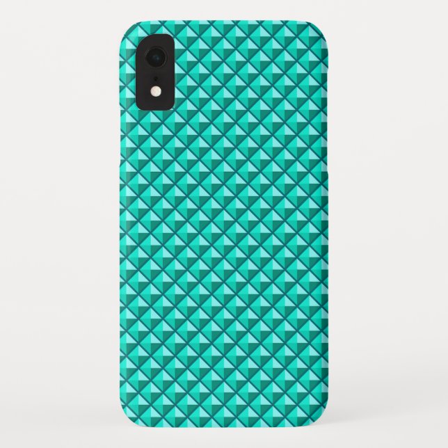 Pfauenblau, Emaille-Aussehen, gestopftes Gitter Case-Mate iPhone Hülle (Rückseite)
