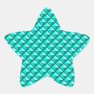 Pfauenblau, Emaille-Aussehen, gestopftes Gitter Stern-Aufkleber