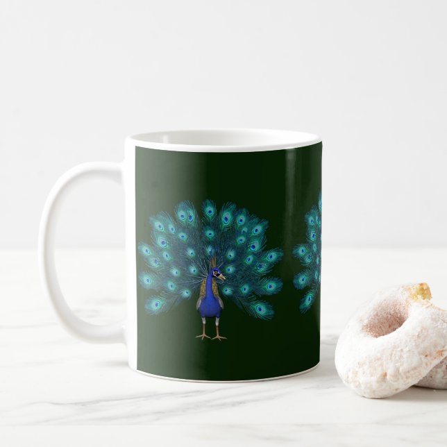 Pfauenblauer Becher Kaffeetasse (Mit Donut)