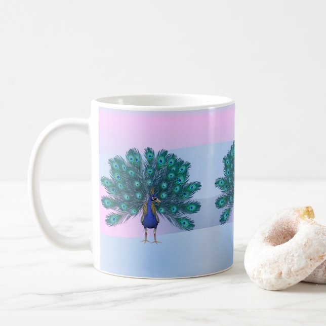 Pfauenblauer Becher Kaffeetasse (Mit Donut)