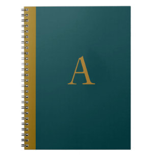 Pfauenblaues monogrammiertes Notizbuch  Notizblock