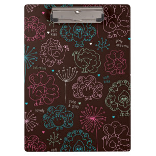 Pfauenblume Indien Tapete vintage Klemmbrett