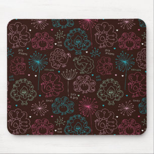 Pfauenblume Indien Tapete vintage Mousepad