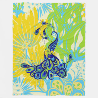 Pfauendecke Fleecedecke