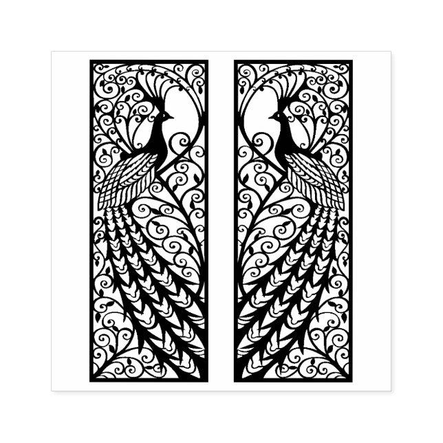 Pfauendesign Gummistempel (Prägung)