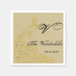 Pfaueneleganz mit einem Art-Deco-Flair Monogramm Serviette