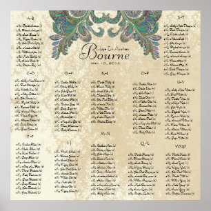 Pfauenfarben - 100 bis 150 Gäste - alphabetisch Poster