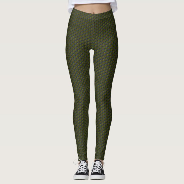 Pfauenfarben Gemustert Leggings (Vorderseite)