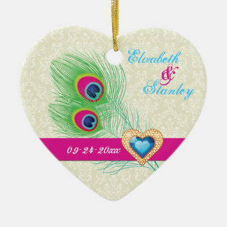 Pfauenfeather Juwelenhochzeit Sicherer Termin Keramikornament