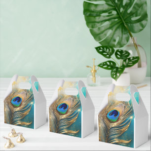 Pfauenfeather luxuriöses Tuch aquamarin weiß Geschenkschachtel