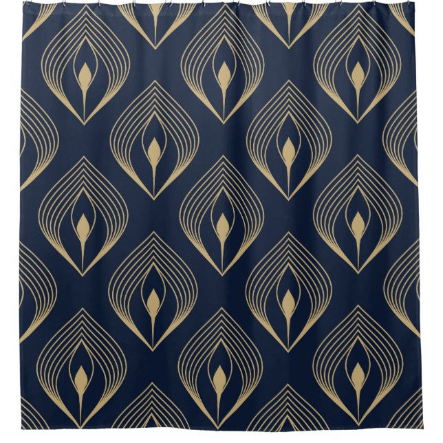 Pfauenfeather ombre Muster ditzy Blumenmotiv. Duschvorhang (Vorderseite)