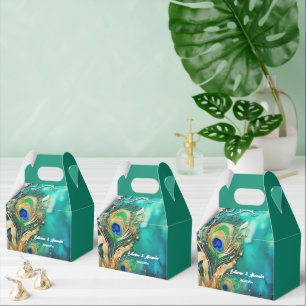 Pfauenfeather plum aquamarines grünes Goldmedaille Geschenkschachtel