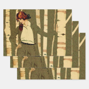 Pfauenfeathers Book Illustration von C. Coles Phil Geschenkpapier Set