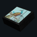 Pfauenfeathers Damask Hochzeitstag Schmuckschachtel<br><div class="desc">Die Personalisierte Schmuckbox oder die Gedächtnisbox - Elegante Weihnachtsgeschenke zum Geburtstag oder Valentinstag Geschenke zum Hochzeitsfeiern - im Custom Designer für Black Lacquer aufbewahren</div>