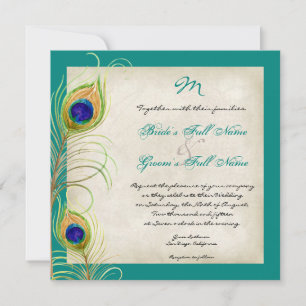 Pfauenfeathers Hochzeitseinladung Einladung