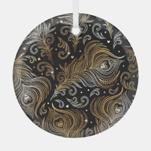 Pfauenfeathers: Künstlerisches Freehand Zeichnend. Ornament Aus Glas