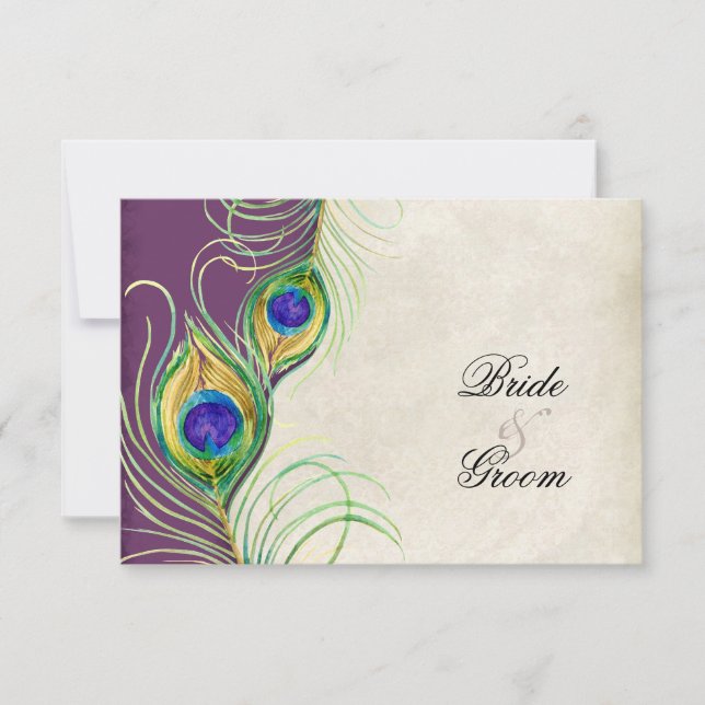 PfauenFeathers UAWG Response Cards RSVP Karte (Vorderseite)