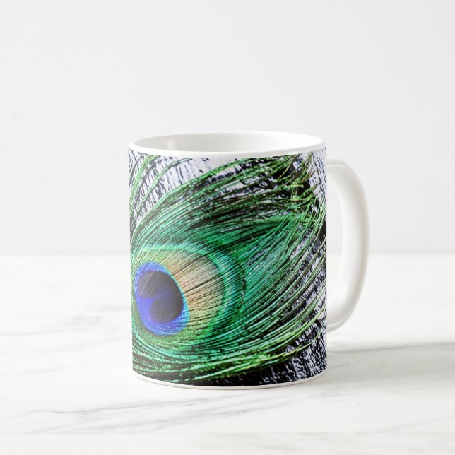 Pfauenfeder 1 Tasse (VorderseiteRechts)
