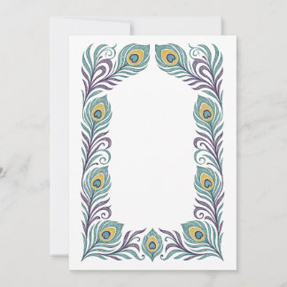 Pfauenfeder Art Nouveau Rahmen Einladung