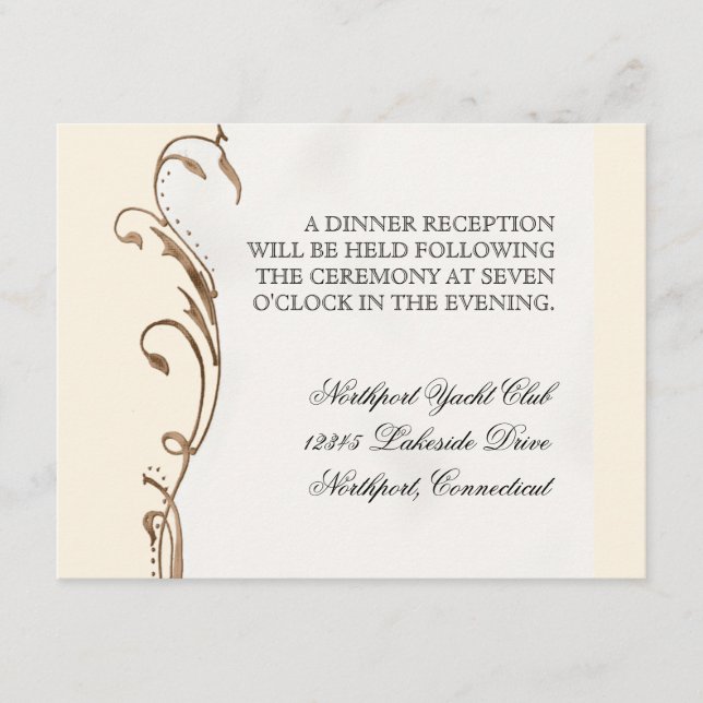 Pfauenfeder bei Wirbel - Einladung zur Hochzeit (Vorderseite)