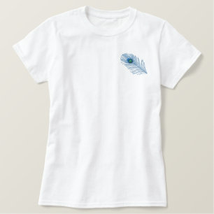 Pfauenfeder besticktes Shirt