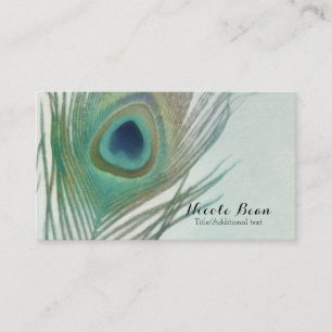 Pfauenfeder Boho Chic Aquarell Maßanfertigung Visitenkarte