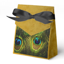 Pfauenfeder gebürstet Gold Gefallen Box