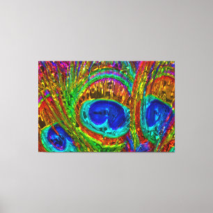 Pfauenfeder-Glas Kunst 1 Leinwanddruck