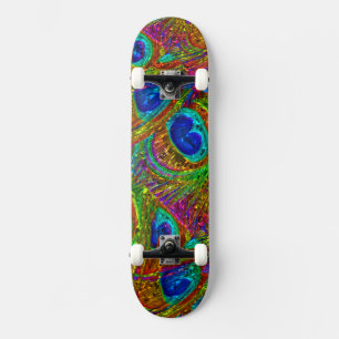 Pfauenfeder-Glas-Kunst 1 Skateboard
