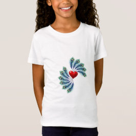 Pfauenfeder-Herz-Grafik-T-Shirt | Indische Liebe T-Shirt