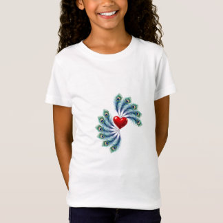 Pfauenfeder-Herz-Grafik-T-Shirt | Indische Liebe T-Shirt