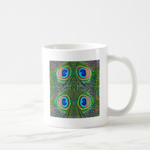 Pfauenfeder-Kaleidoskop-Druck Kaffeetasse