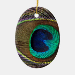 Pfauenfeder Keramik Ornament