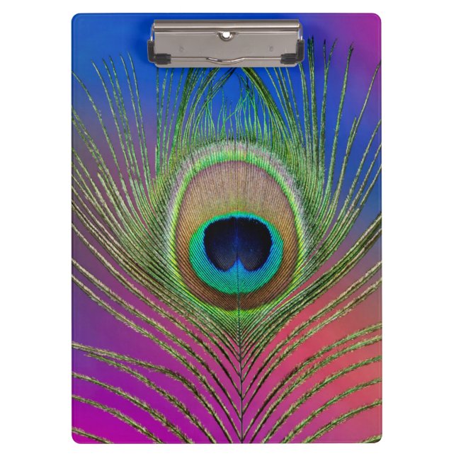 Pfauenfeder Klemmbrett (Vorderseite)