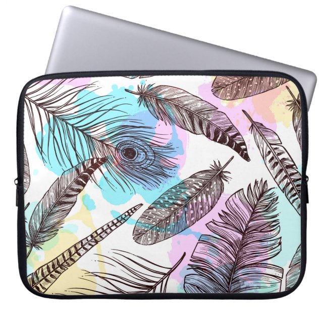 Pfauenfeder Laptopschutzhülle (Vorderseite)
