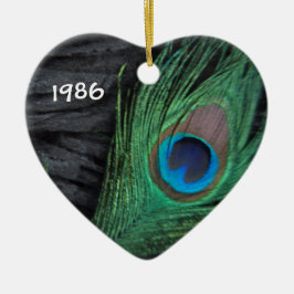 Pfauenfeder mit Schwarzer Ornament