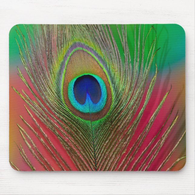Pfauenfeder nah mousepad (Vorne)