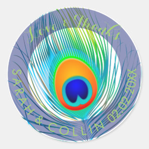 Pfauenfeder PixDezines Runder Aufkleber