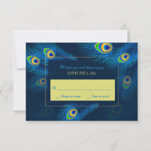 Pfauenfeder RSVP-Karte RSVP Karte