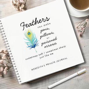 Pfauenfeder Sassiger Motivationszitat Journal Notizbuch