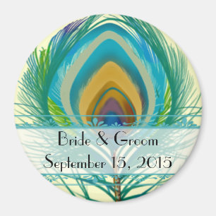 Pfauenfeder Save-the-Date-Magnet Magnet