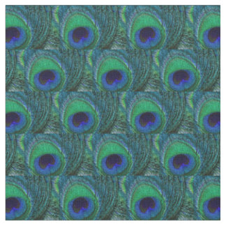 Pfauenfedergewebe - grün, Aquamarin, blau, Marine Stoff