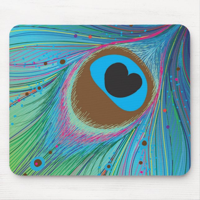 Pfauenfederhalter-Hintergrund Mousepad (Vorne)